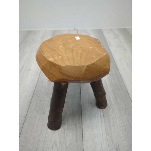 404 - Wooden Stool with Natural Finish