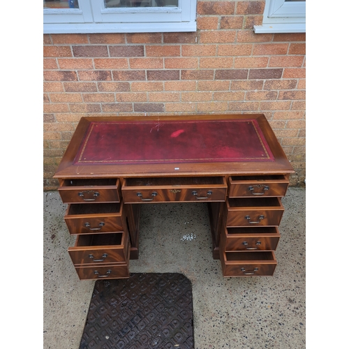 407 - Mahogany Pedestal Desk