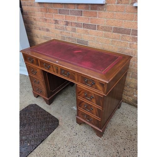 407 - Mahogany Pedestal Desk