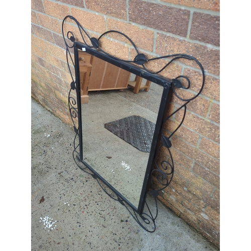 420 - Decorative Wall Mirror with Metal Frame