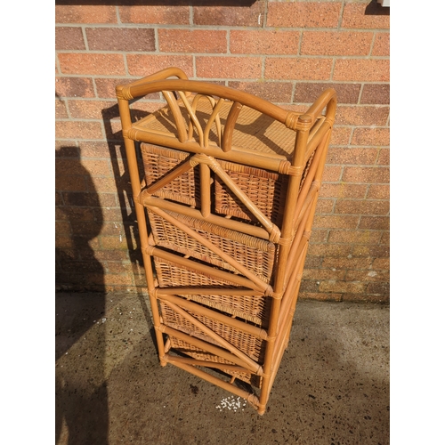 421 - Wicker Storage Unit with 6 Baskets