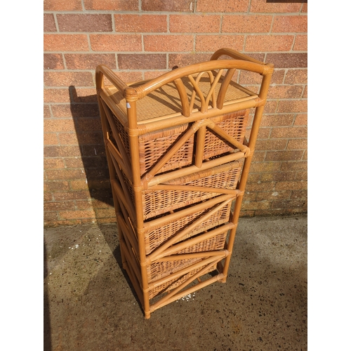 421 - Wicker Storage Unit with 6 Baskets
