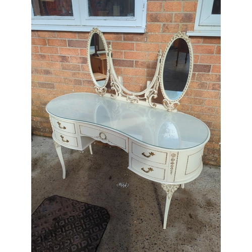 424 - Ornate Dressing Table with Triple Mirror