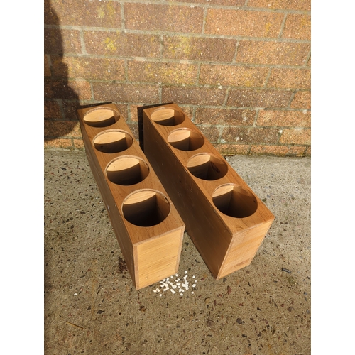 425 - Lot of 2 Pine Wine Racks