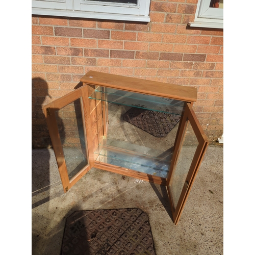 427 - Pine Display Cabinet with Glass Shelves