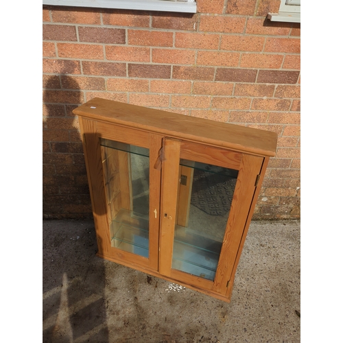 427 - Pine Display Cabinet with Glass Shelves