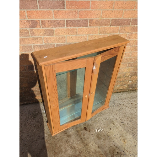 427 - Pine Display Cabinet with Glass Shelves