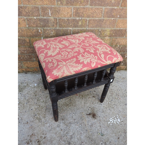 432 - Upholstered Stool with Decorative Fabric