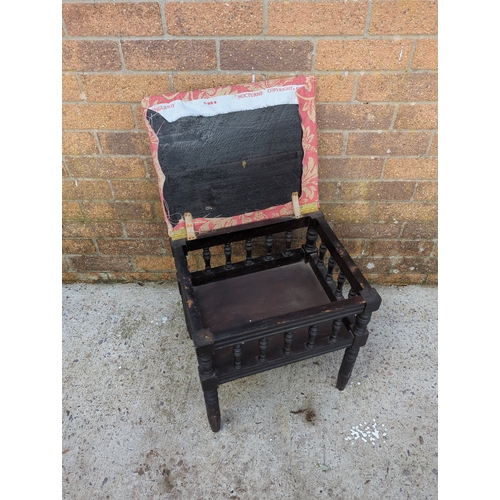 432 - Upholstered Stool with Decorative Fabric