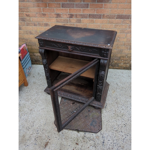 439 - Ornately Carved Dark Oak Cabinet