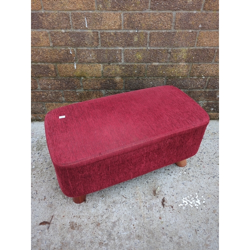 440 - Red Upholstered Footstool
