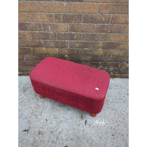 440 - Red Upholstered Footstool