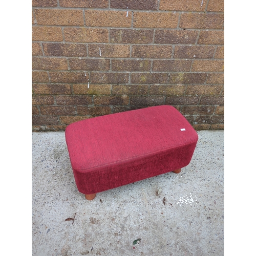 440 - Red Upholstered Footstool