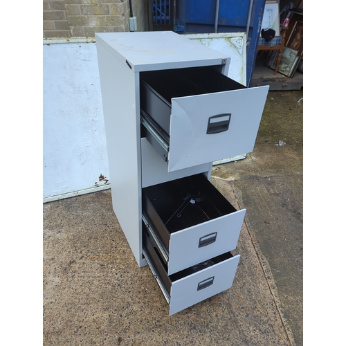 450 - Grey Metal Filing Cabinet with Four Drawers