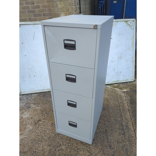 450 - Grey Metal Filing Cabinet with Four Drawers