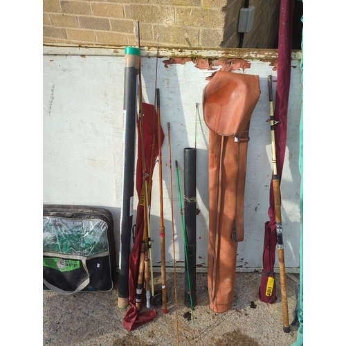 Lot of Fishing Rods and Accessories
