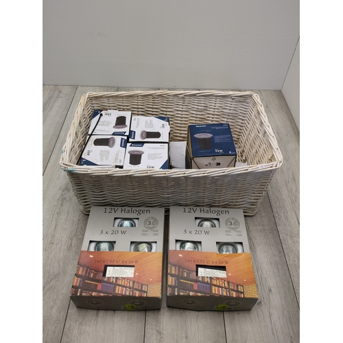 208 - Lot of Kosnic Atri Outdoor Lights and 12V Halogen Bulbs