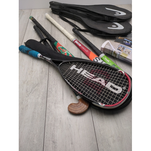 209 - Bundle of Sports Equipment including Slazenger Hockey Sticks