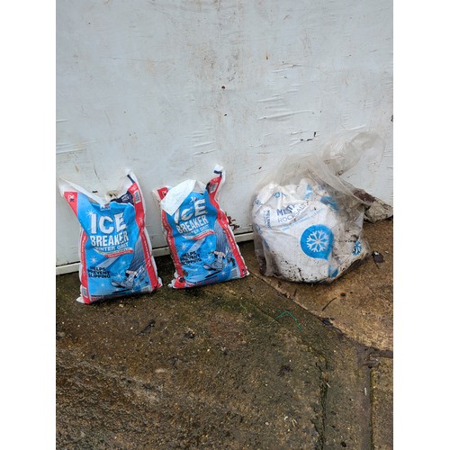 283 - Job lot of winter rock salt including Kelkay Ice Breaker