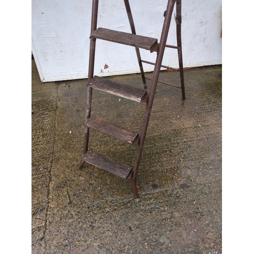 306 - Metal Ladder with Wooden Steps