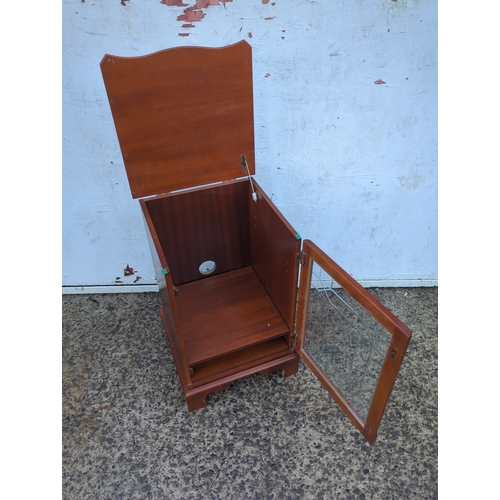 598 - Oak Glass-Front Cabinet