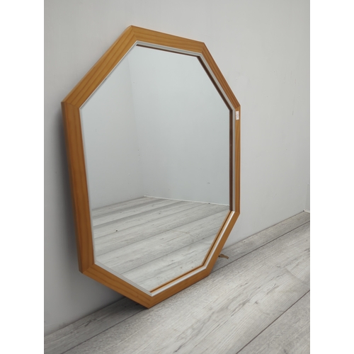 469 - Octagonal Wall Mirror with Wooden Frame