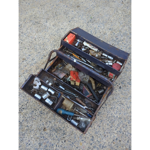 Job lot of assorted hand tools in metal toolbox