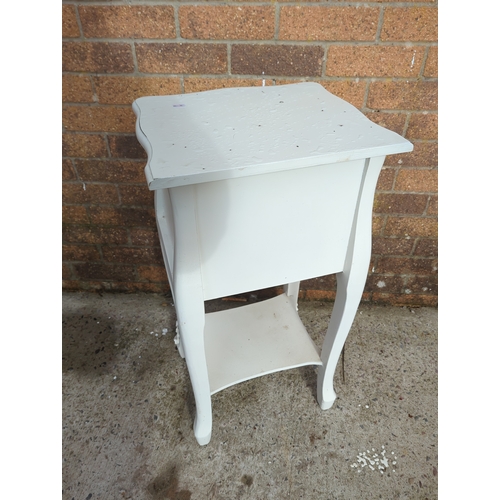 413 - Painted Decorative Two-Drawer Side Table