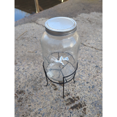62 - Outdoor Living Glass Water Dispenser with Stand 3.5 Litre