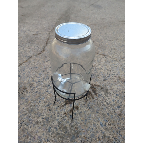 62 - Outdoor Living Glass Water Dispenser with Stand 3.5 Litre
