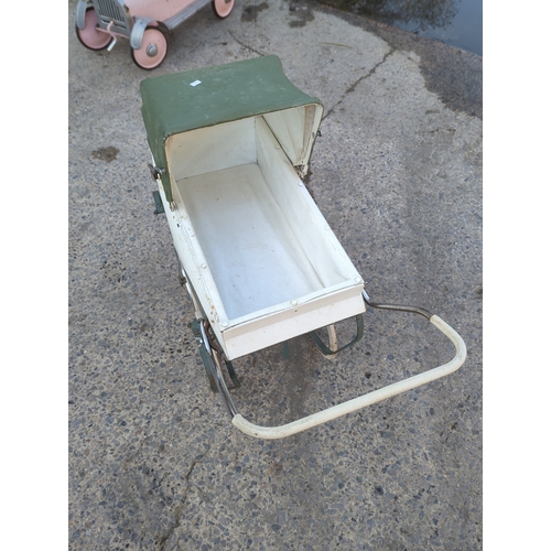 67 - Vintage Green Children's Pram