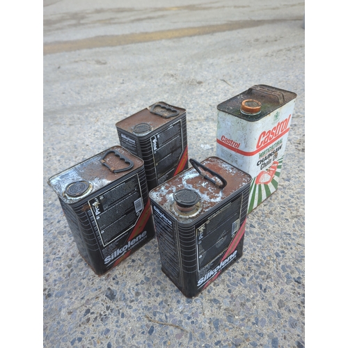 68 - Lot of 4 Oil Cans including Silkolene Pro 4 Plus