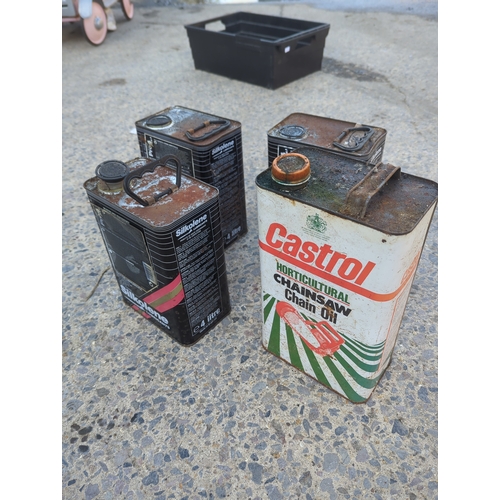 68 - Lot of 4 Oil Cans including Silkolene Pro 4 Plus