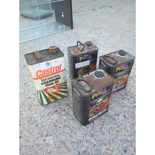 68 - Lot of 4 Oil Cans including Silkolene Pro 4 Plus