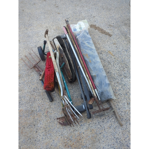 71 - Lot of Garden Tools including Hoes and Rakes