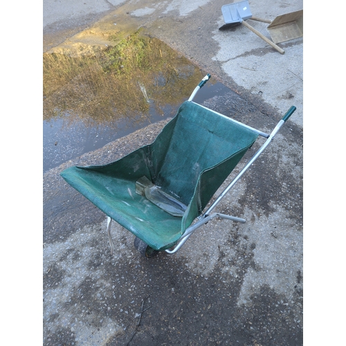 73 - Folding Garden Wheelbarrow with Green Mesh
