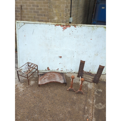 104 - Lot of Decorative Iron Fireplaces and Stands