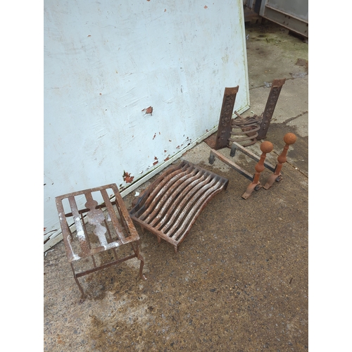 104 - Lot of Decorative Iron Fireplaces and Stands