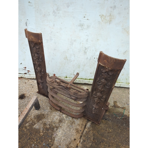 104 - Lot of Decorative Iron Fireplaces and Stands