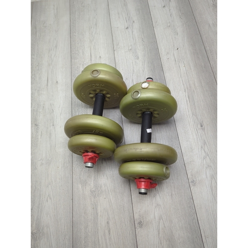 11 - York Adjustable Dumbbell Set