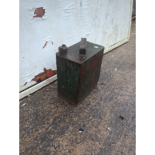 27 - Vintage Pratts Metal Fuel Can With Matching Brass Cap