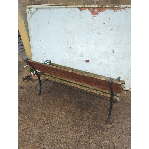 43 - Outdoor Metal and Wood Bench