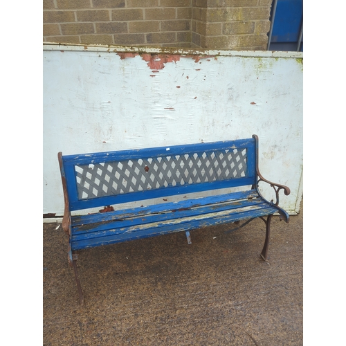 44 - Blue Metal Garden Bench