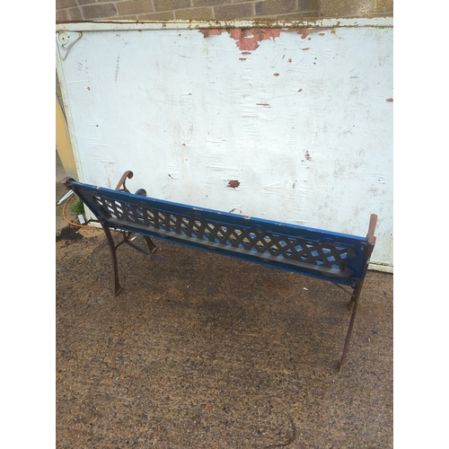 44 - Blue Metal Garden Bench