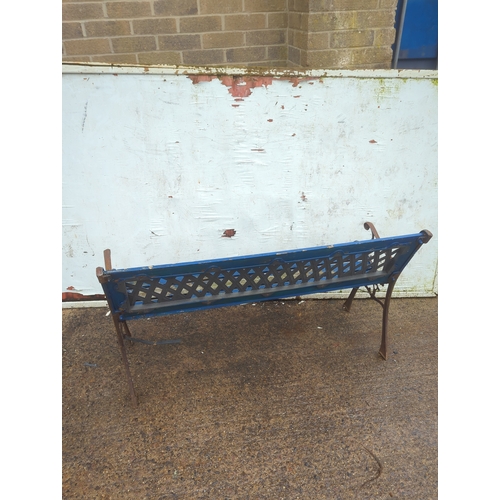 44 - Blue Metal Garden Bench