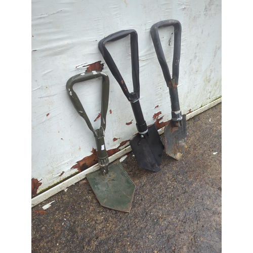 48 - Lot of 3 Folding Shovels