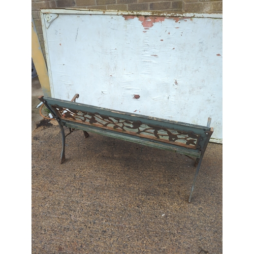 59 - Rustic Metal and Wooden Garden Bench