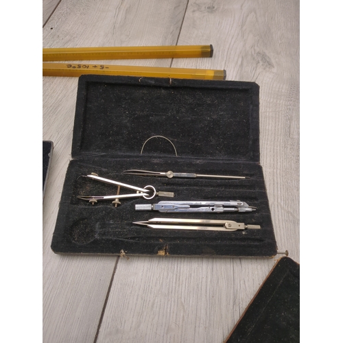 Lot of 3 Drawing Instrument Sets