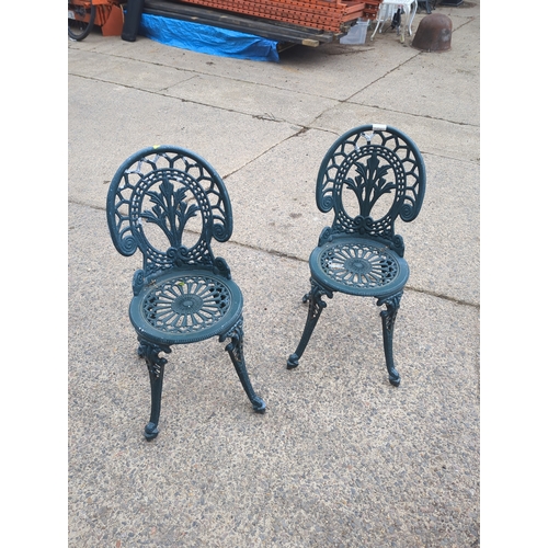 13 - Lot of 2 Cast Iron Garden Chairs