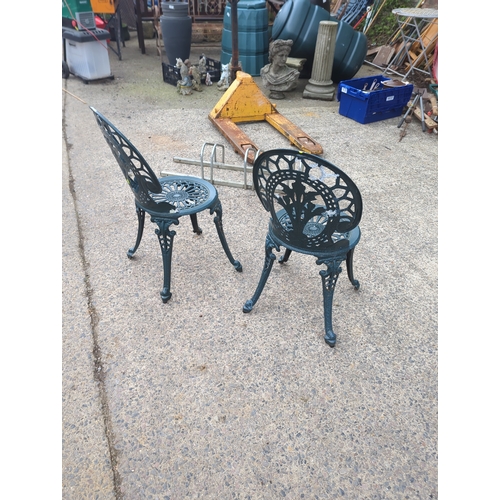 13 - Lot of 2 Cast Iron Garden Chairs